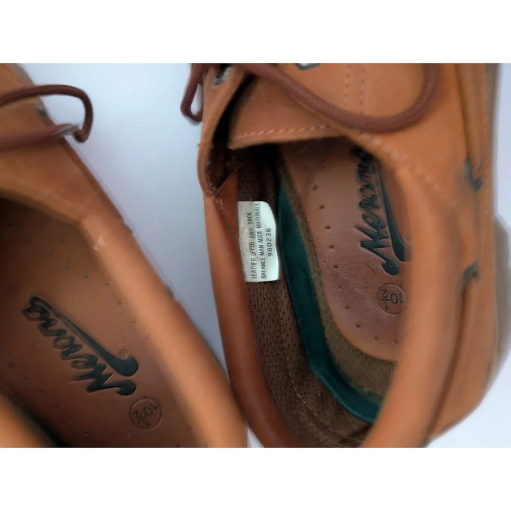 Mens Merona Tan/ Rust Leather Boat Shoes Size 10.5